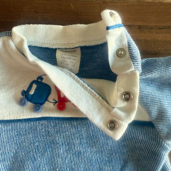 Vintage Train Shirt & Bloomers Matching Set Boys' 3-6 Months - Picture 4 of 12